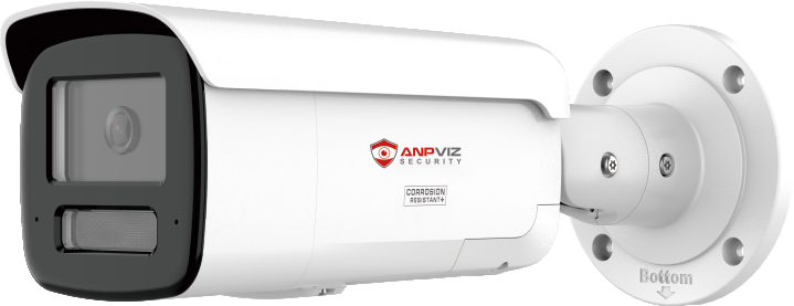 Anpviz 8MP Active Deterrence Audio Alarm AI ISP ColorVu IP Camera Full Color Red&Blue Light Dual-Array Mic VCA3.0 IPC 4MP NEMA 4X Bullet Camera IP67 130db WDR