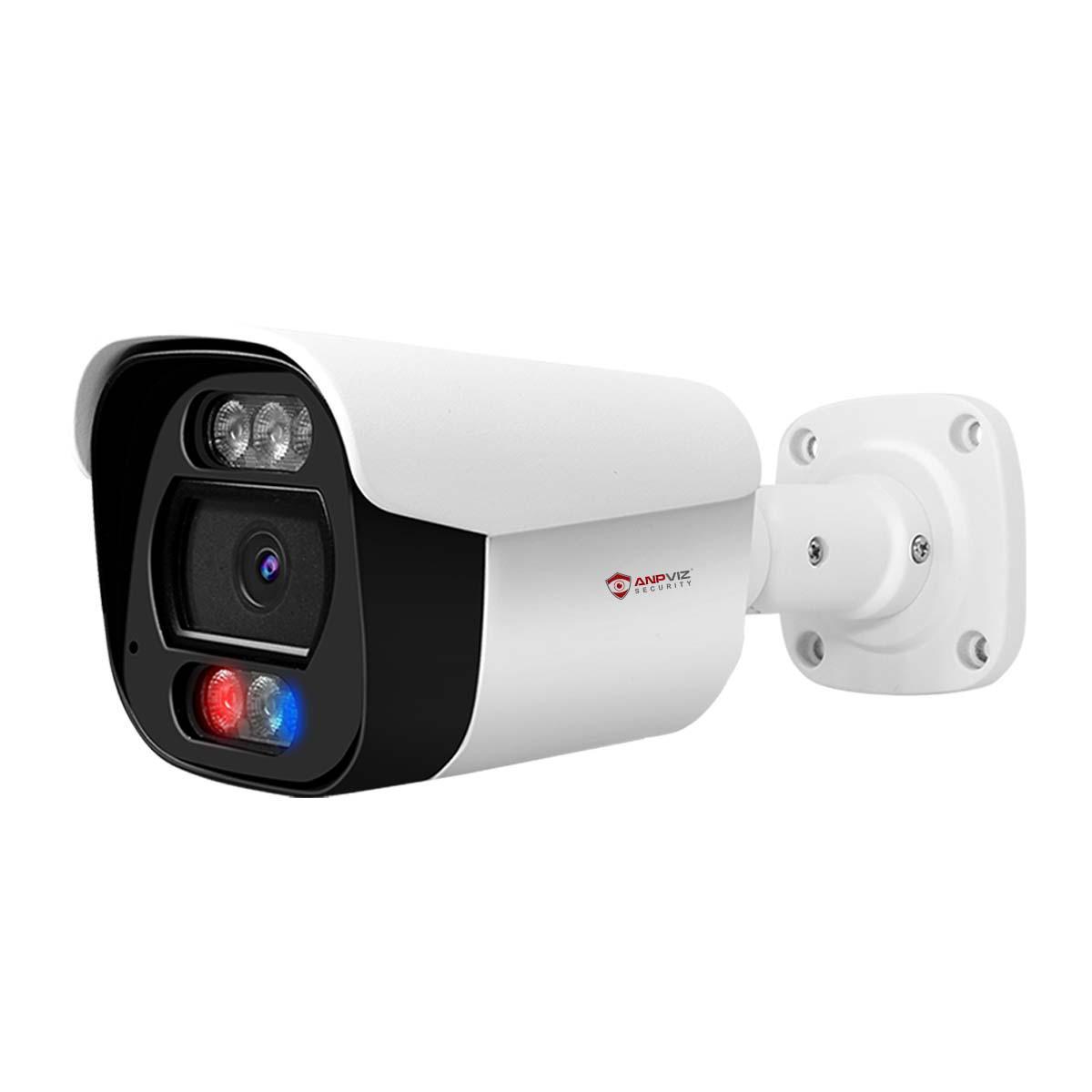 Anpviz 6MP IP Camera Security Bullet POE Outdoor Camera Smart Red and Blue Light Sound Alarm Human/Vehicle Detection WDR H.265+