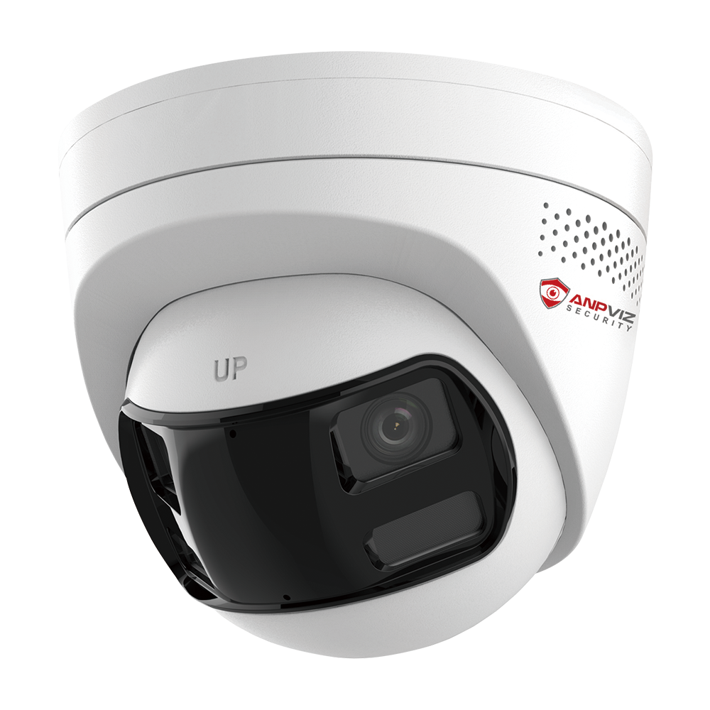 Anpviz 8MP PoE Dual Lens Security Camera Outdoor  Strobe Red & Blue Light and Audio Alarm Panoramic 180° Wide Angle IP Dome Camera with Human/Vehicle Detection, Full Metal Housing, Two Way Talk, Built-in 512GB MicroSD Card Slot