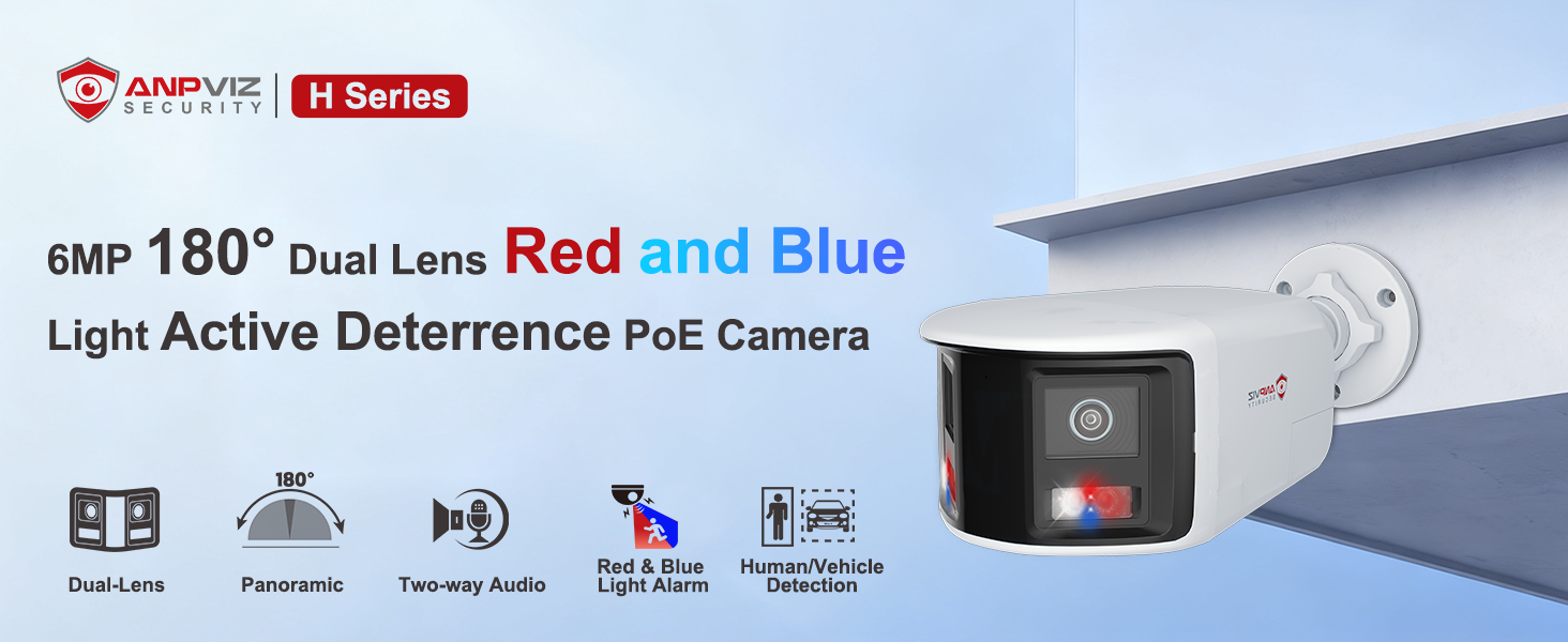Anpviz 6MP Active Deterrence Outdoor Security Camera | Dual Lens