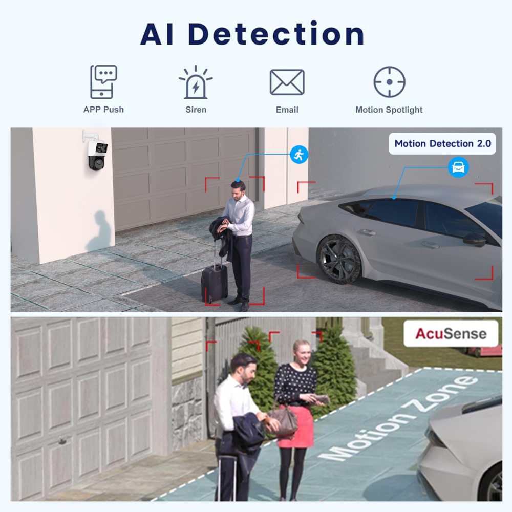 Anpviz TandemVu 2-in-1 4MP 25X Zoom PTZ POE Camera, 8MP Dual Lens Bullet Security Camera, Smart Linkage, 360° Panoramic IP Camera Outdoor, AI Motion Detection 2.0, 330ft IR Night Vision, Perimeter Protection