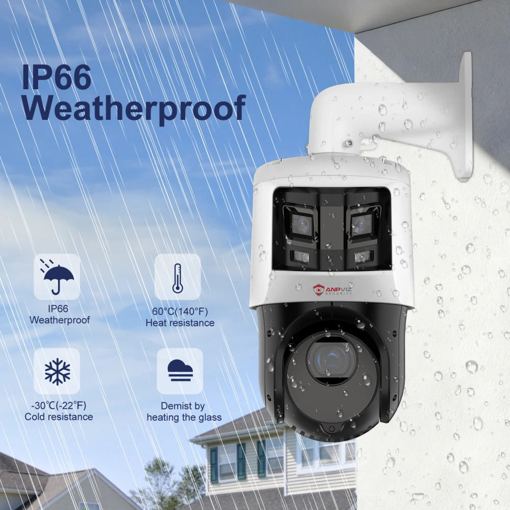 Anpviz 4MP 25X Zoom PTZ & 8MP Bullet TandemVu Security Camera | 2