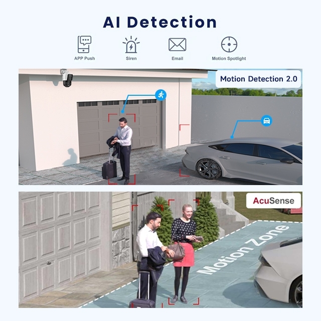 Anpviz PTZ IP Camera 4X Zoom 4MP Bullet&PTZ Mic&Speaker VCA Smart Linkage Outdoor Camera IP66 120db WDR