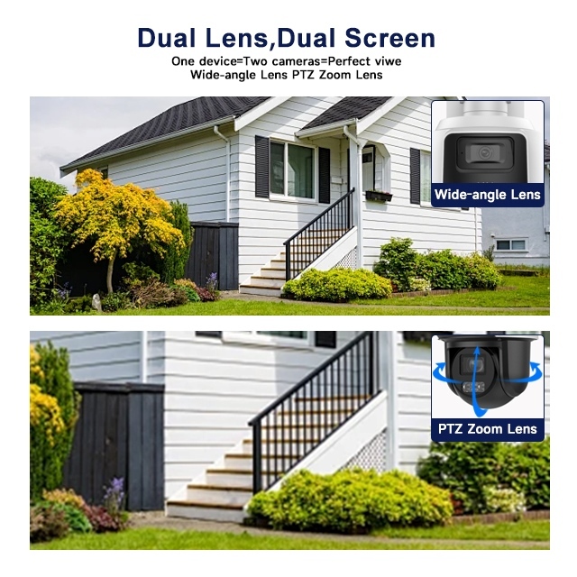 Anpviz PTZ IP Camera 4X Zoom 4MP Bullet&PTZ Mic&Speaker VCA Smart Linkage Outdoor Camera IP66 120db WDR