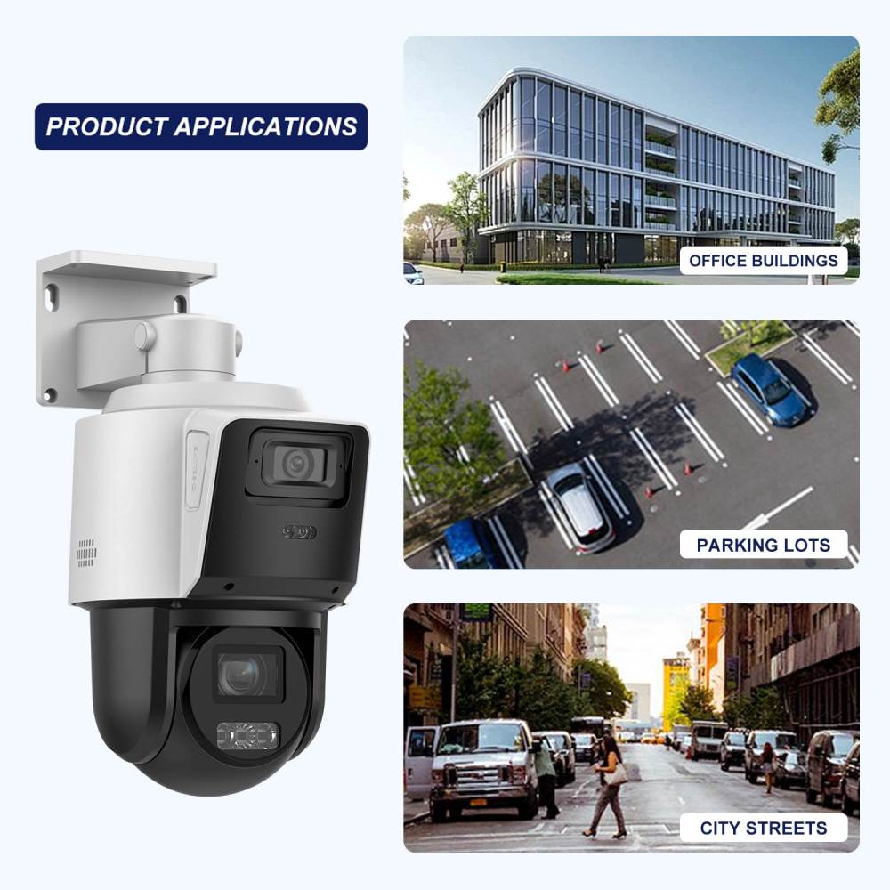 Anpviz PTZ IP Camera 4X Zoom 4MP Bullet&PTZ Mic&Speaker VCA Smart Linkage Outdoor Camera IP66 120db WDR