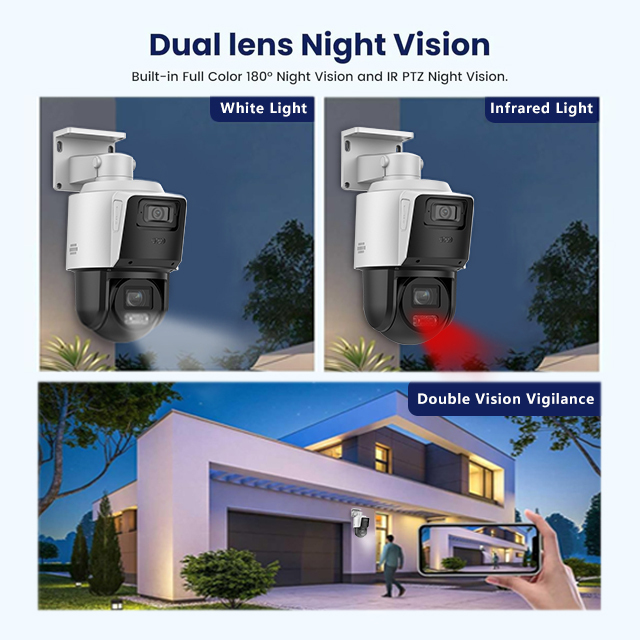 Anpviz PTZ IP Camera 4X Zoom 4MP Bullet&PTZ Mic&Speaker VCA Smart Linkage Outdoor Camera IP66 120db WDR