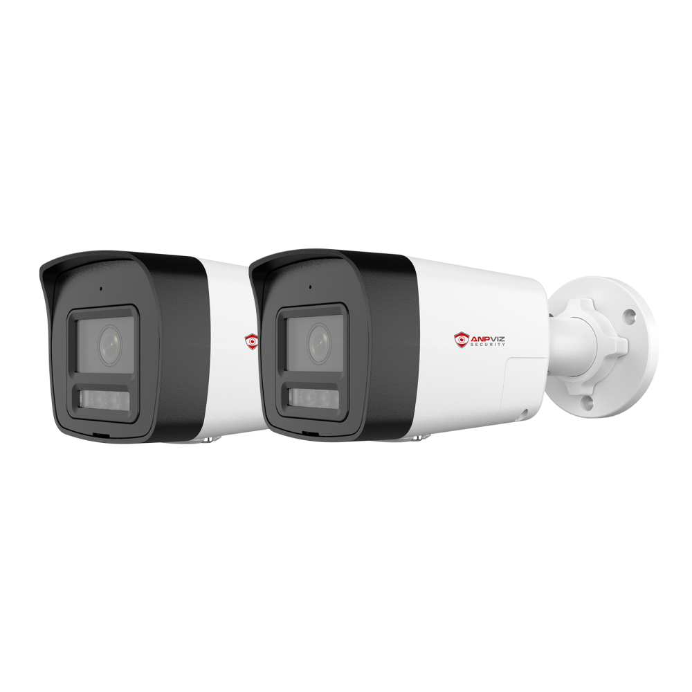 USA Only Anpviz 2PCS 5MP IP Camera Security Bullet POE Outdoor Camera IR&Color Dual-Light Alarm Human/Vehicle Detection WDR H.265+