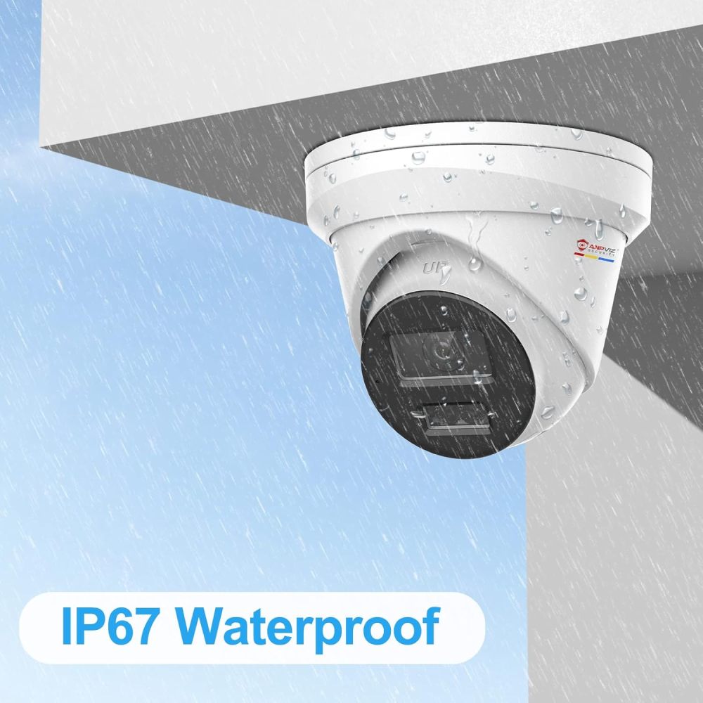 USA Only 4CH Poe Security Camera Kit, 4PCS 5MP IP Turret Cameras Outdoor, 4 PoE Port NVR up to 8MP for 24/7 Recording