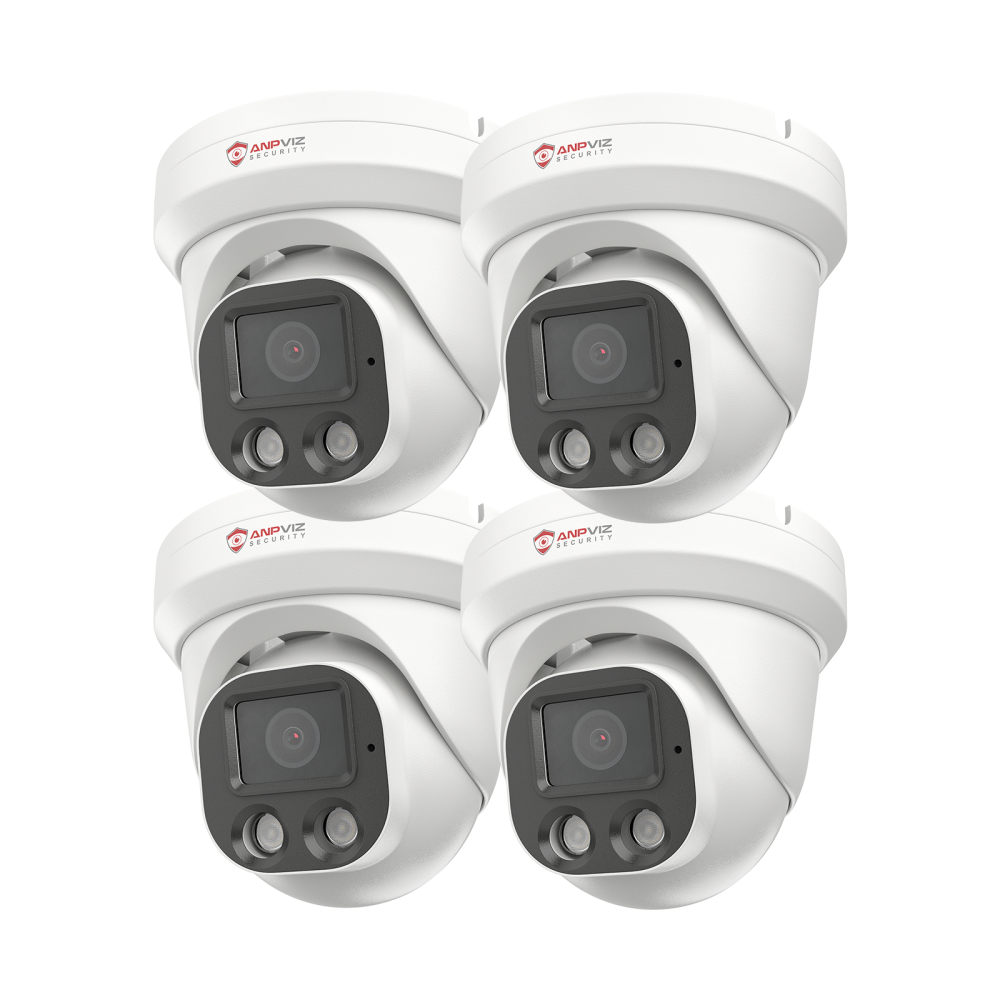 USA Only Anpviz 4PCS 5MP Outdoor Security Camera Smart color night vision POE Camera Built in mic Human Detection Full metal Housing Camera CCTV
