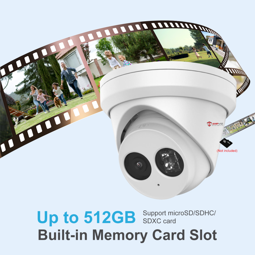 USA Only Anpviz 4MP IP Security Camera with VCA,  Human Vehicle Detection One-Way Audio Built-in 512GB Max SD Slot IP67 WDR