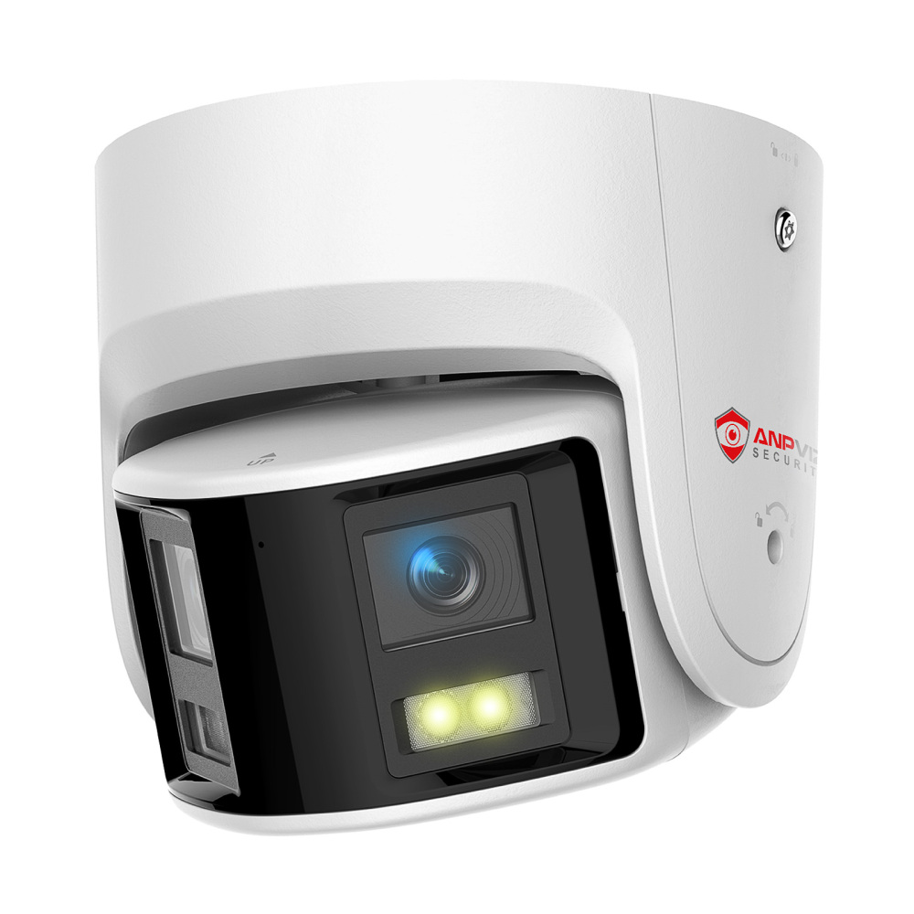 USA Only Anpviz 4K PoE Dual Lens Security Camera Outdoor Full Metal Housing, 180 Degree Wide Angle, 8MP Panoramic IP Camera with Human/Vehicle Detection, Two Way Talk, Built-in MicroSD Card Slot