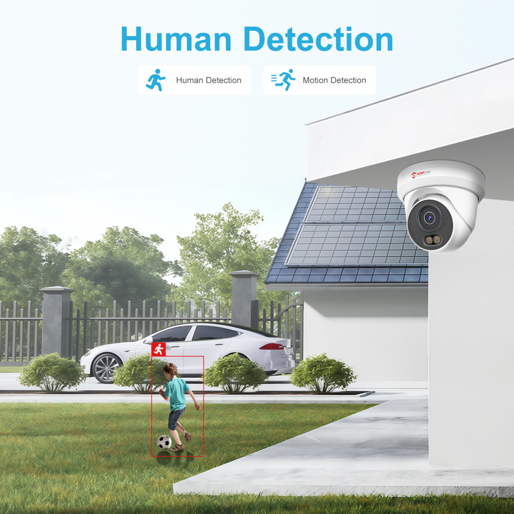 Anpviz 5MP Outdoor Security Camera Smart color night vision POE Camera Built in mic Human Detection Full metal Housing Camera CCTV
