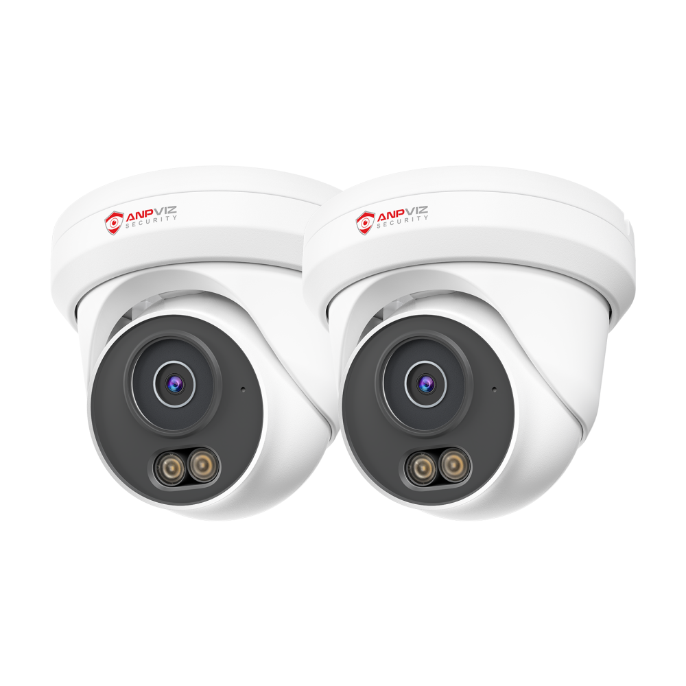 USA Only 2PCS Anpviz 5MP Outdoor Security Camera Smart Color Night Vision POE Camera Built-in Mic Human Detection Full metal Housing Camera Wide 110° Angle CCTV IP66 H.256