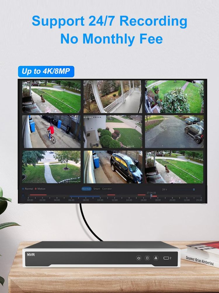 Anpviz 16 Channel 12MP PH.265+ compression & 4K 16CH 8MP IP input Plug & Play: Enjoy a seamless setup with full pluOE NVR with 4TB HDD 16 POE Port Network Video Recorder H.265+ Support AI Motion Detection 24/7 Recording for Business Security Camera System