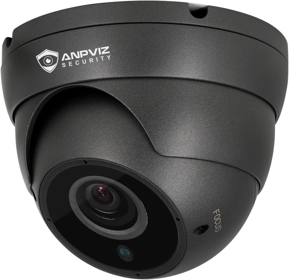 Anpviz 5MP Analog CCTV Camera, HD 4-in-1(TVI/AHD/CVI/CVBS), 4X Manual Focus/Zoom Analog Camera 2.8-12mm Varifocal Lens, IR LEDs Dome Turret Security Camera (Grey), ONLY Compatible with 5MP/3K/8MP DVR