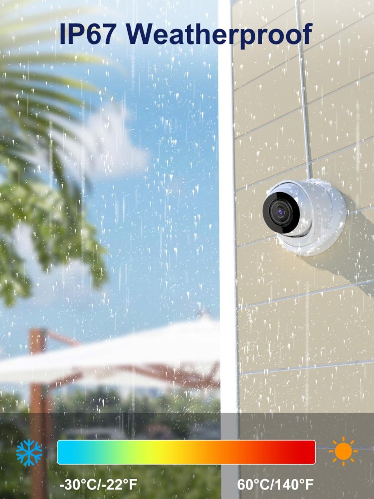 Anpviz 4K PoE Security Camera Outdoor, UltraHD 8MP IP Security Turret Camera, 2.8mm Lens Wide Angle with 100ft Night Vision, IP67 Weatherproof, Built-in Microphone, 120dB WDR (H Series)