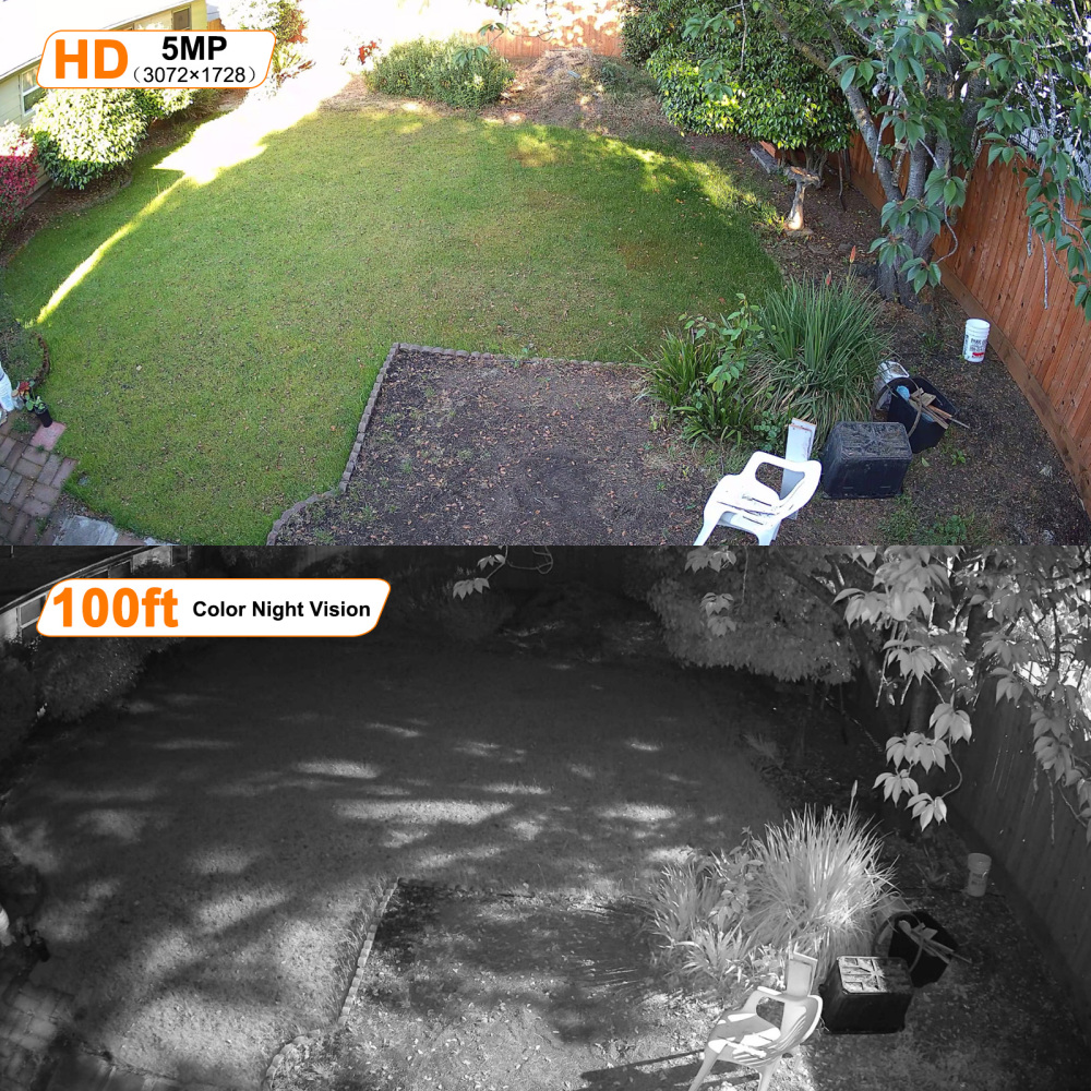 USA Only Security Camera System 4 Channels, 4PCS 8MP IP Turret Cameras Outdoor, 4 PoE Port NVR up to 8MP for 24/7 Recording