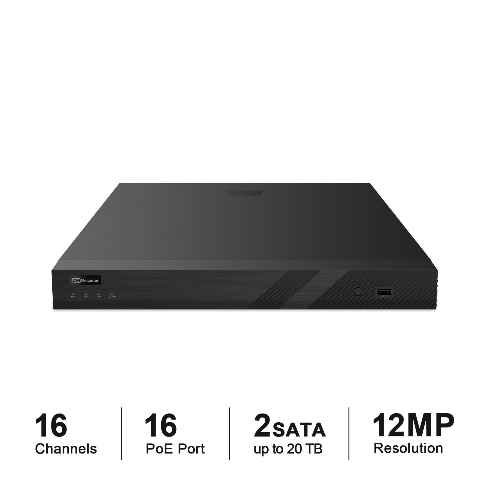 USA Only Anpviz Support 8MP 4K H.265+ POE NVR, 16CH 16POE Port  NVR 2SATA Up to 20TB, Smart recording Network Video Recorder