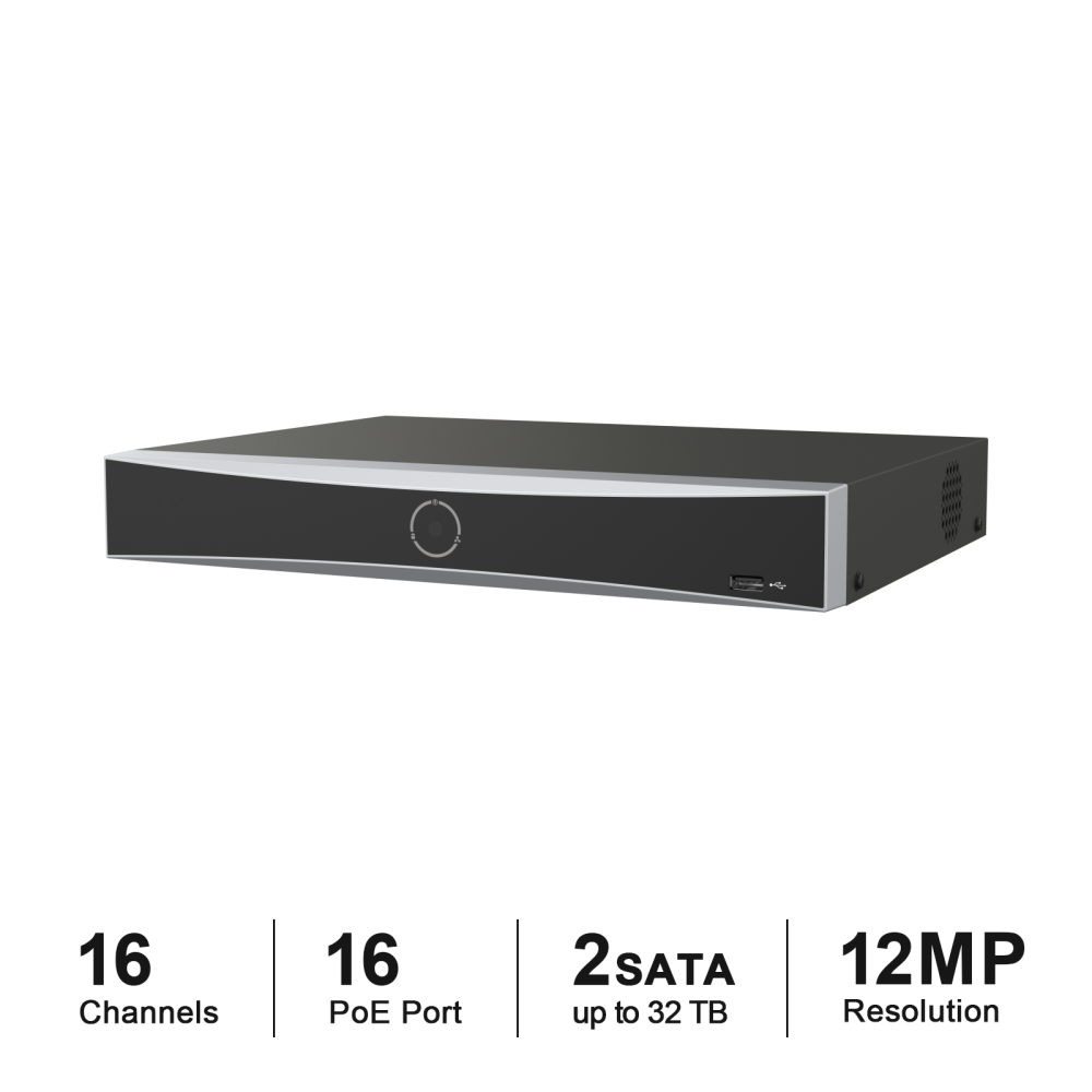 USA Only Anpviz 12MP POE Network Video Recorder 16Ch/16Poe NVR 2SATA Max 32TB Storage AI Motion Detection 24/7 Recording H265+