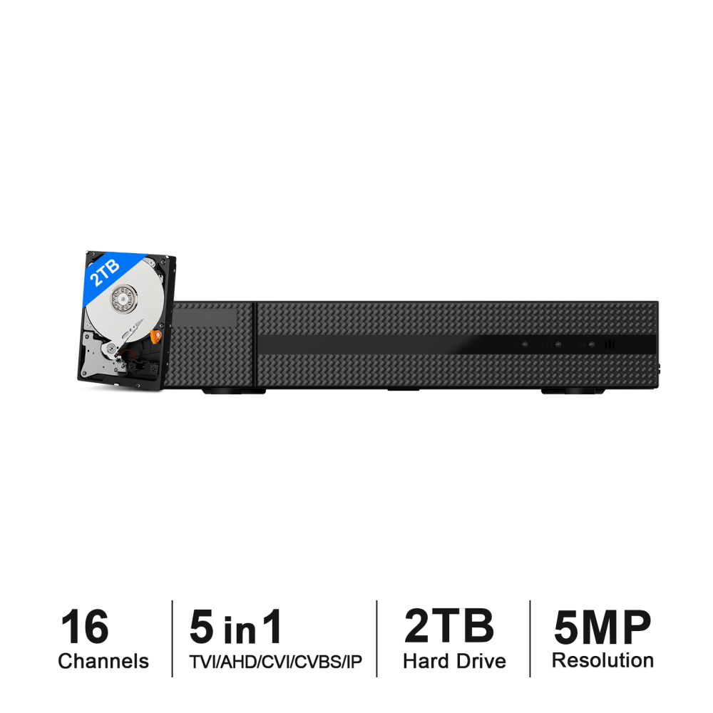 USA Only Anpviz H.265+ 6MP Lite CCTV DVR 16 Channel with AI Motion Detection, Hybrid Capability 5-in-1 (Analog/AHD/TVI/CVI/IPC) Surveillance DVR (with 2TB Hard Drive)