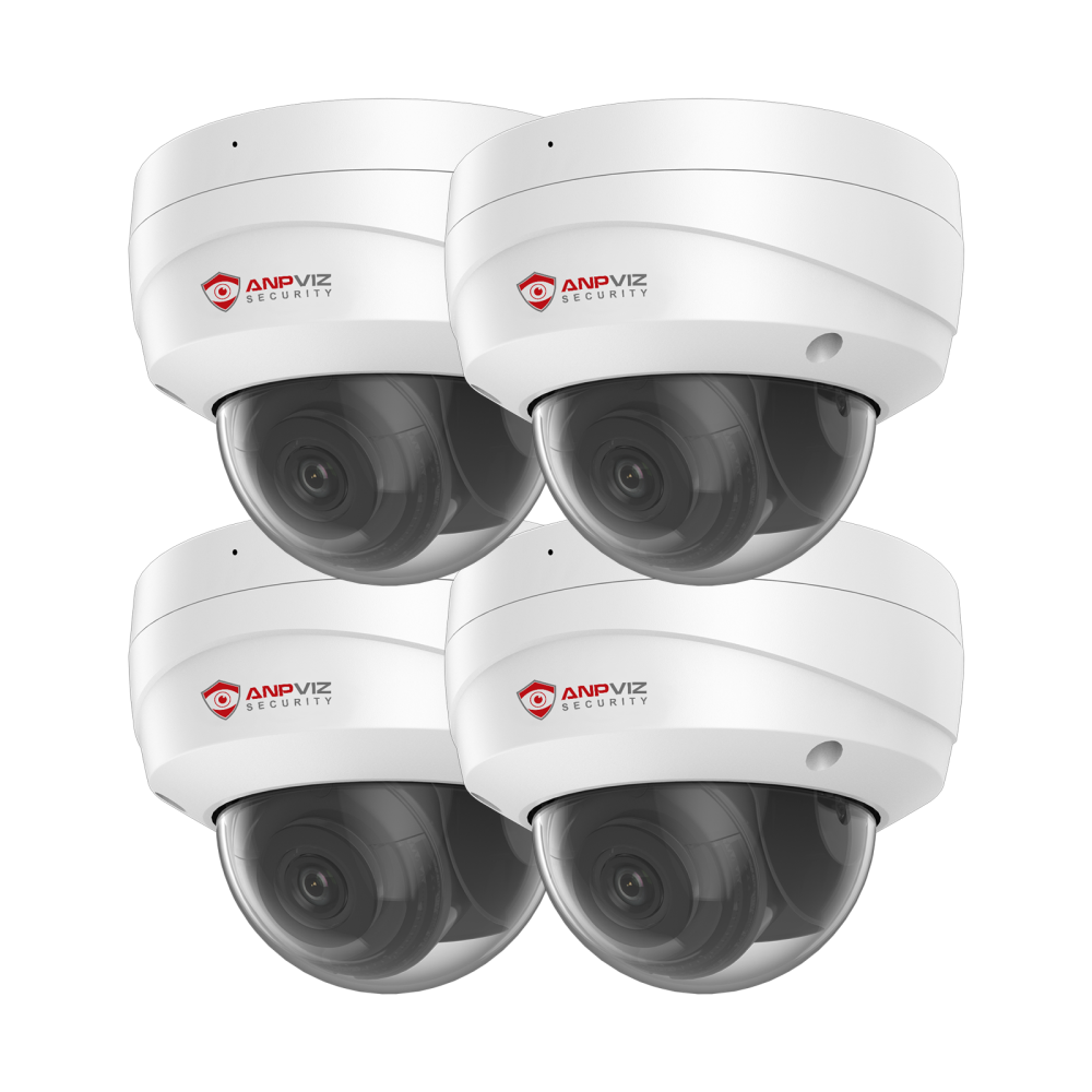 USA Only Anpviz UltraHD 8MP PoE Dome Security Camera with Audio 4PCS, 4K PoE IP Camera with 100ft Night Vision, IP67 Waterproof, 2.8mm Lens Wide Angle, IK10 Vandal Proof, Built-in Micro SD Card Slot