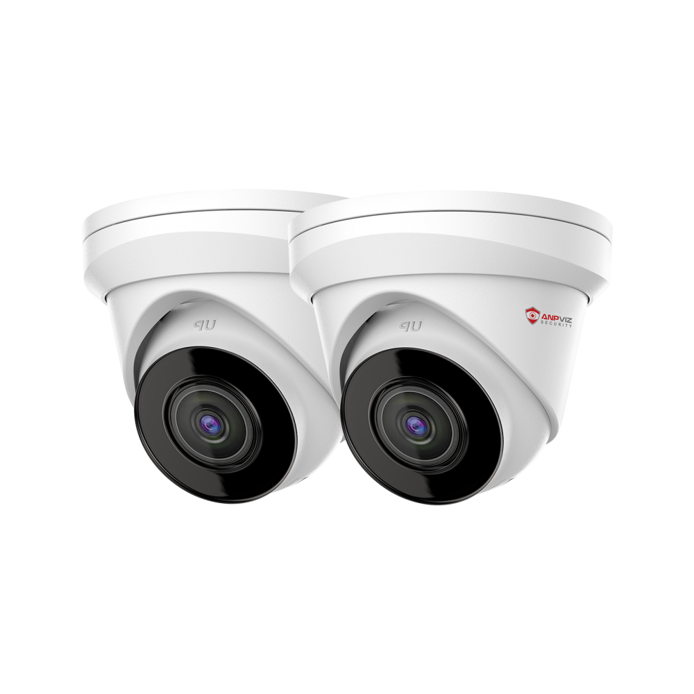 USA Only Anpviz 4K PoE Security Camera 2PCS Outdoor, UltraHD 8MP IP Security Turret Camera, 2.8mm Lens Wide Angle with 100ft Night Vision, IP67 Weatherproof, Built-in Microphone, 120dB WDR
