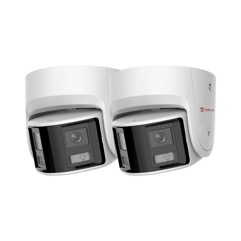 USA Only Anpviz 2PCS 4K PoE Dual Lens Panoramic Camera Outdoor Full Metal Housing, 180 Degree Wide Angle, 8MP Panoramic IP Camera with Human/Vehicle Detection, Two Way Talk, Built-in MicroSD Card Slot