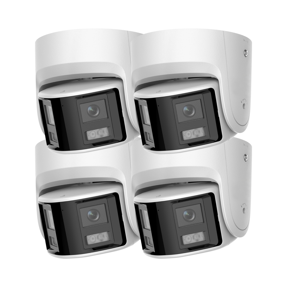 USA Only Anpviz 4PCS 4K PoE Dual Lens Security Camera Outdoor Full Metal Housing, 180 Degree Wide Angle, 8MP Panoramic IP Camera with Human/Vehicle Detection, Two Way Talk, Built-in MicroSD Card Slot
