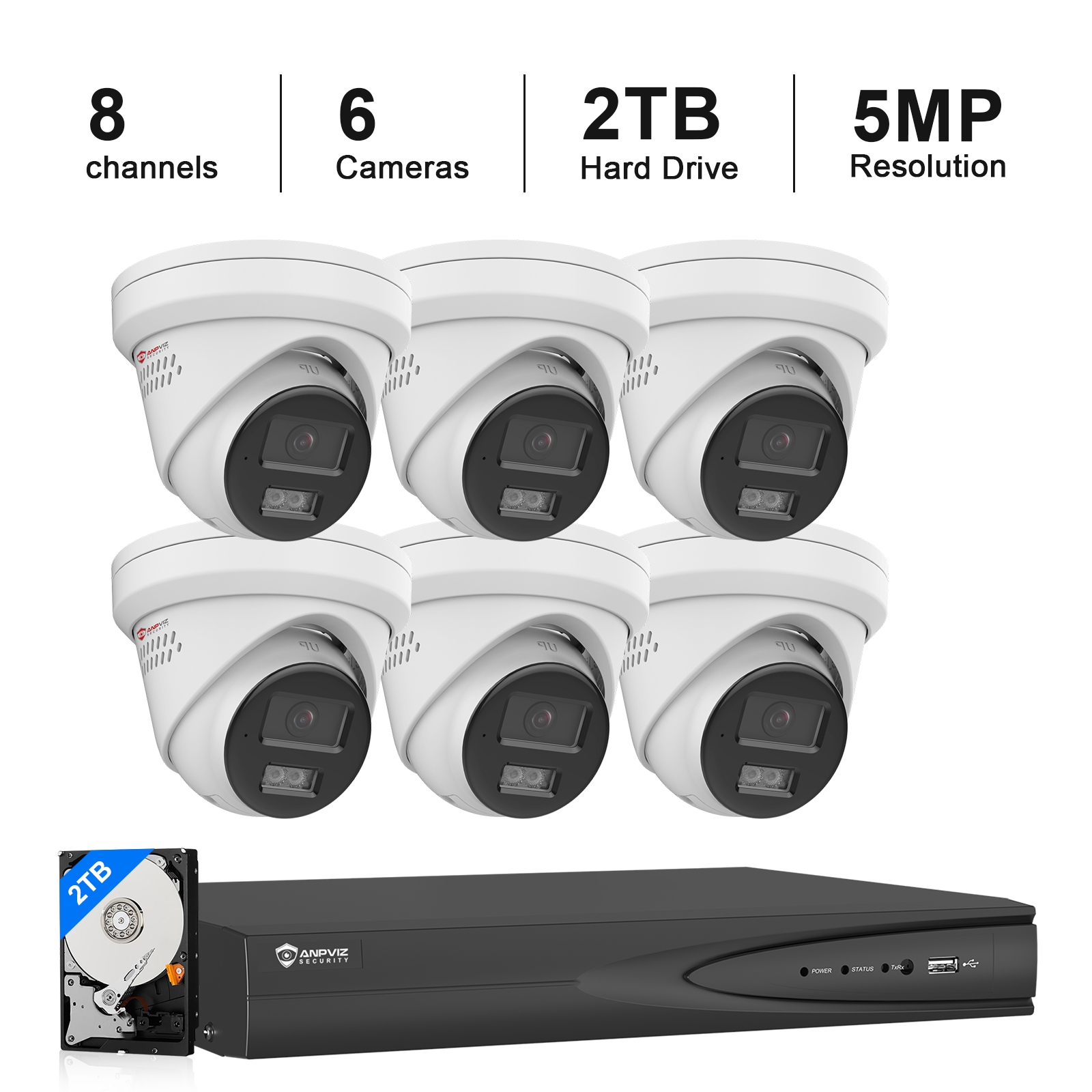 Sound Camera System USA Only 6PCS Surveillance Cameras For Home, 5MP IP Camera, 8CH 12MP ...