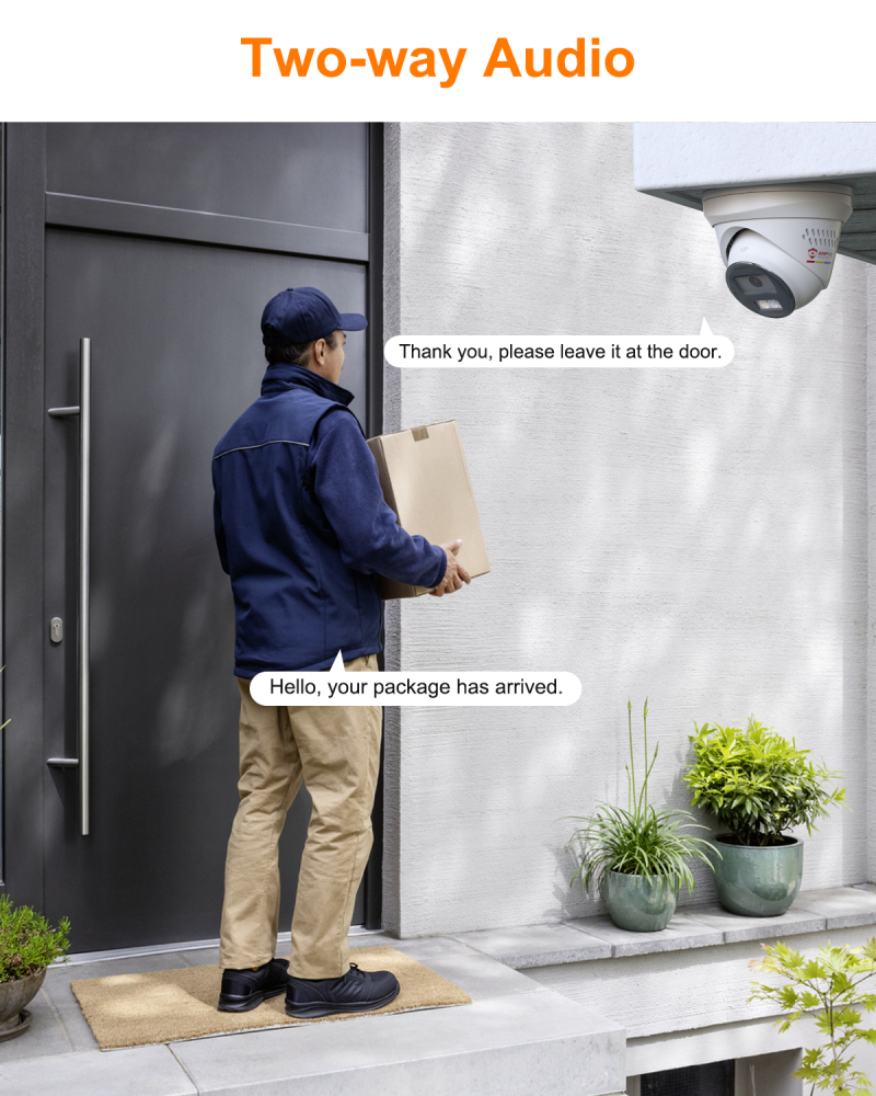 USA Only 32Channels 5MP PoE Security Camera System, 20pcs Turret Camera Active Deterrence, Two-way Audio, 32ch NVR up to 12MP, 16CH POE Switch Unmanaged 16-port Gigabit