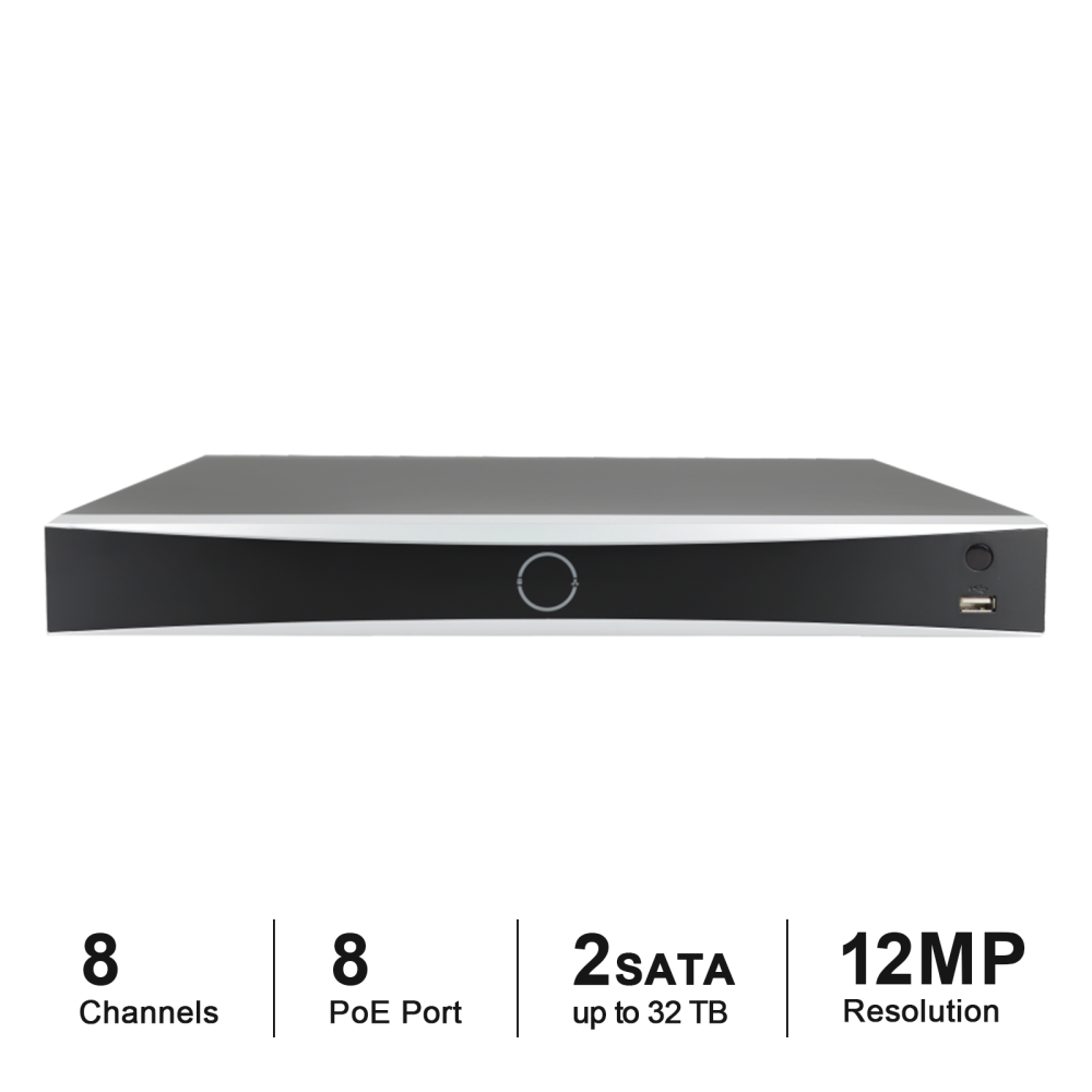 USA Only Anpviz 8CH 12MP PoE NVR POE Network Video Recorder IP Home Security Camera System Video Recorder H.265+ Guarding Vision APP up to 32TB HDD(Not Included HDD)