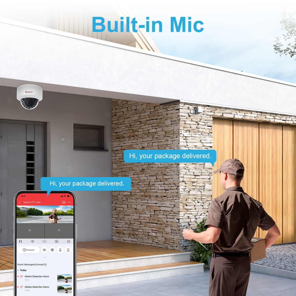 Anpviz 5MP PoE IP Dome Camera with Audio/Mic, IP Security Camera Outdoor Indoor, IR Night Vision, IP66 Waterproof, 2.8mm Lens, 24/7 Recording, NDAA Compliant