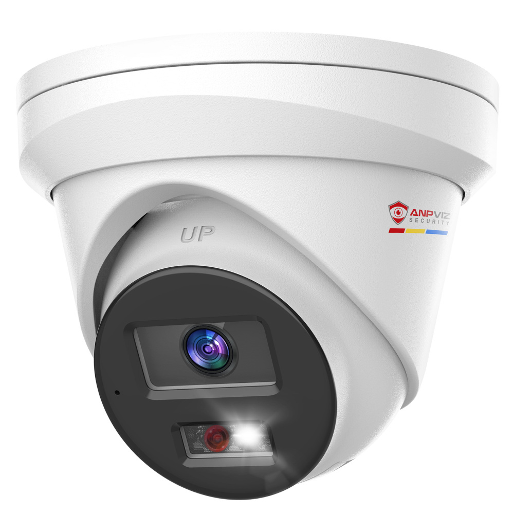 Anpviz 5MP PoE IP Camera with Audio, Full Metal Turret Security Camera Outdoor with Human Vehicle Detection, Smart Color Night Vision, 3072x1728@20fps, 114° FOV, WDR, IP67 Waterproof (H Series)