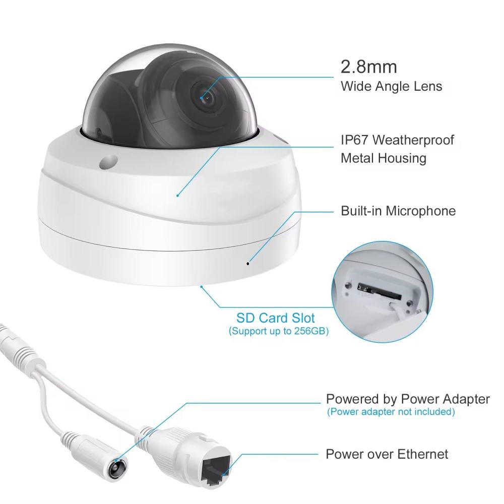 USA Only Anpviz IK10 Vandal-proof Dome 4K Camera with VCA