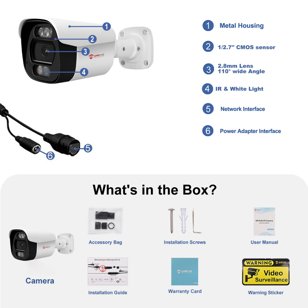 USA Only 4K Bullet POE Camera Cost-Effective NDAA Compliant
