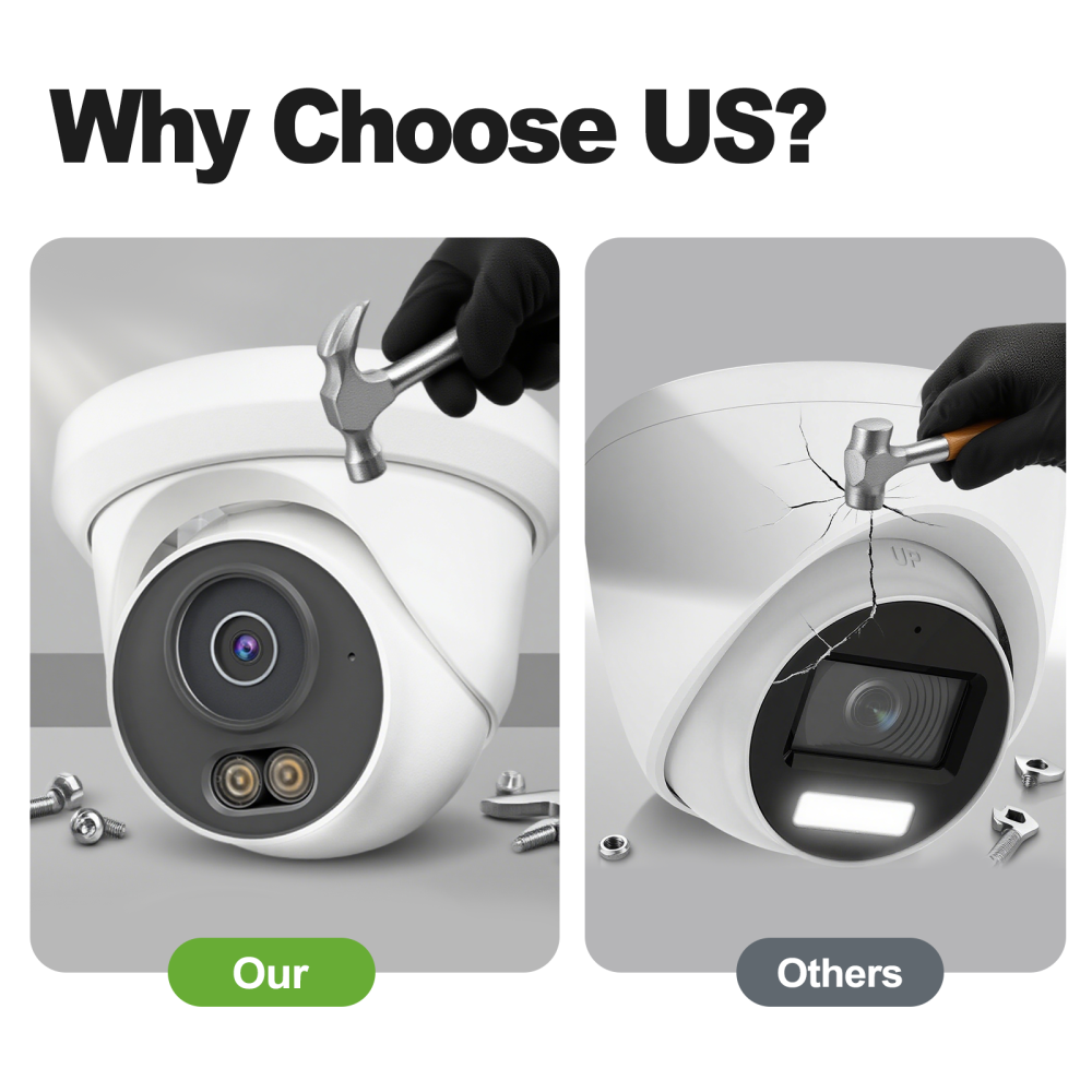 UNILOOK 4MP PoE Camera, Turret Security PoE IP Camera Outdoor Indoor Wired, Smart Dual Light Color Night Vision, Human Motion Detection, Audio/Microphone, IP66, 2.8mm, Metal Housing, NDAA
