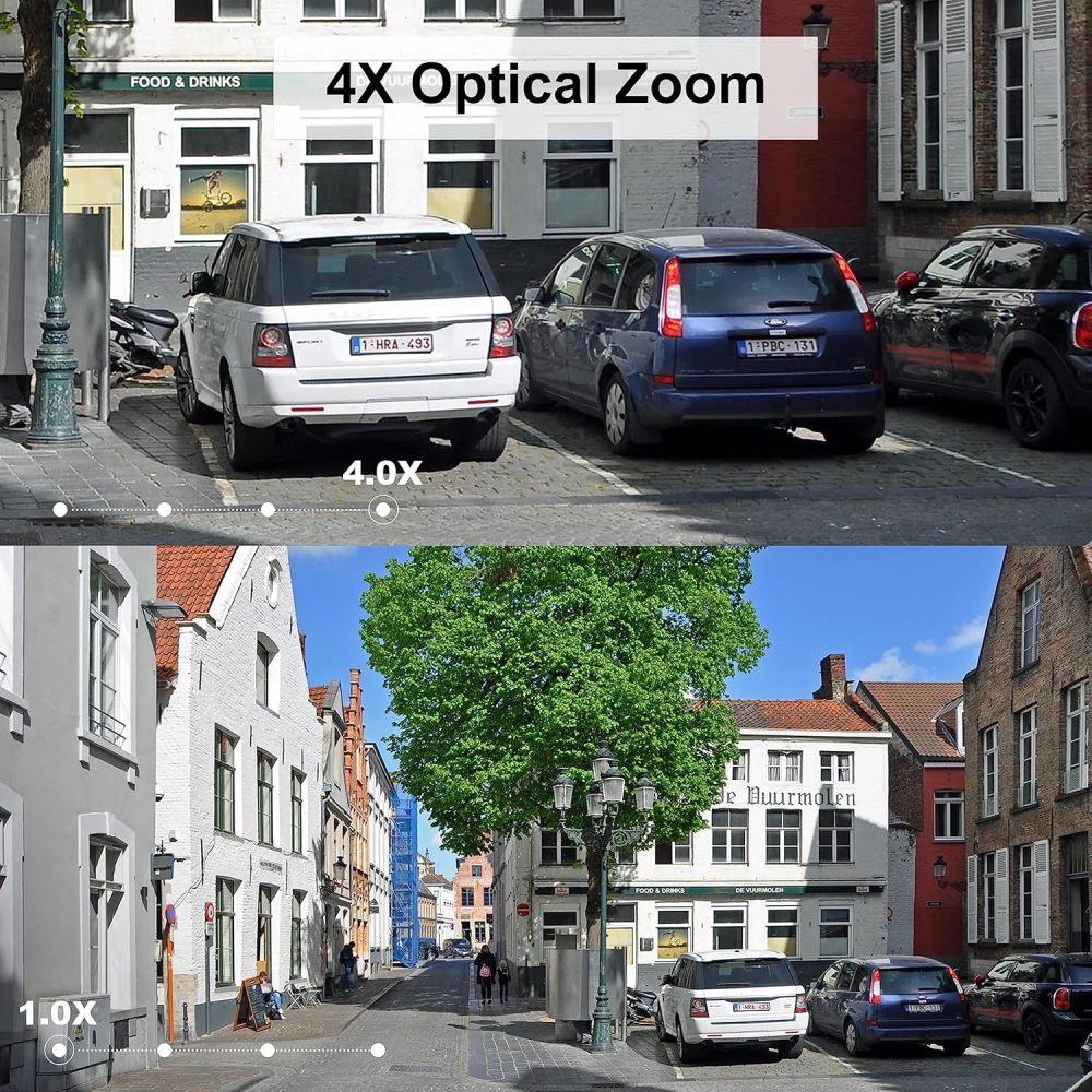 USA Only Anpviz 5MP Optical Zoom IP POE Camera, Human/Vehicle Detection, 4X Varifocal Indoor Dome Metal Security Camera, 2.8~12mm Lens, 100ft IR Night Vision, IP67, SD Card Slot(No Pan, No Tilt)