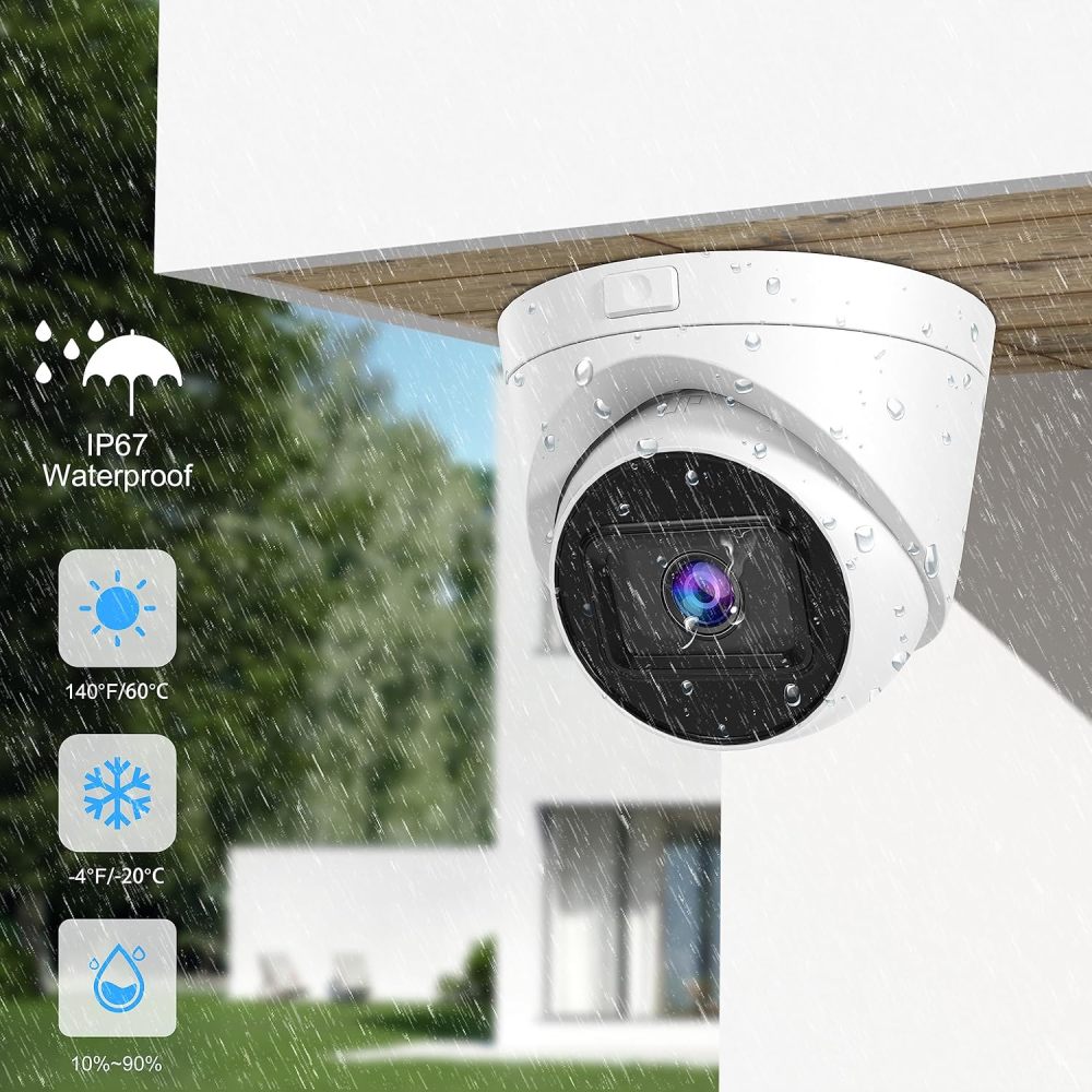 USA Only Anpviz 5MP Optical Zoom IP POE Camera, Human/Vehicle Detection, 4X Varifocal Indoor Dome Metal Security Camera, 2.8~12mm Lens, 100ft IR Night Vision, IP67, SD Card Slot(No Pan, No Tilt)