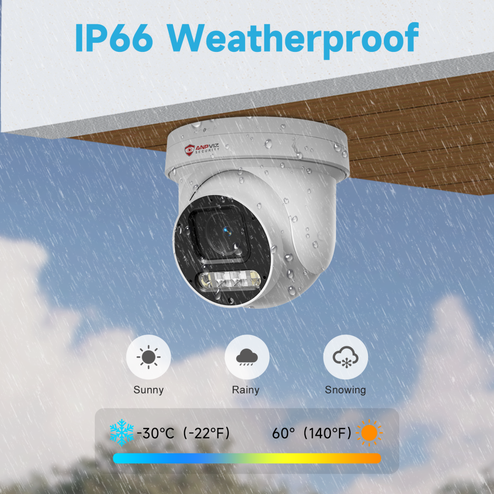 4K PoE PTZ Camera Outdoor, 5X Optical Zoom 2.7~13.5mm Lens, Pan 280° Tilt 90°, 8MP Security Camera, Human Vehicle Detection, Spotlight&Sound Alarm, Two-way Audios, SD Card Slot, IP66
