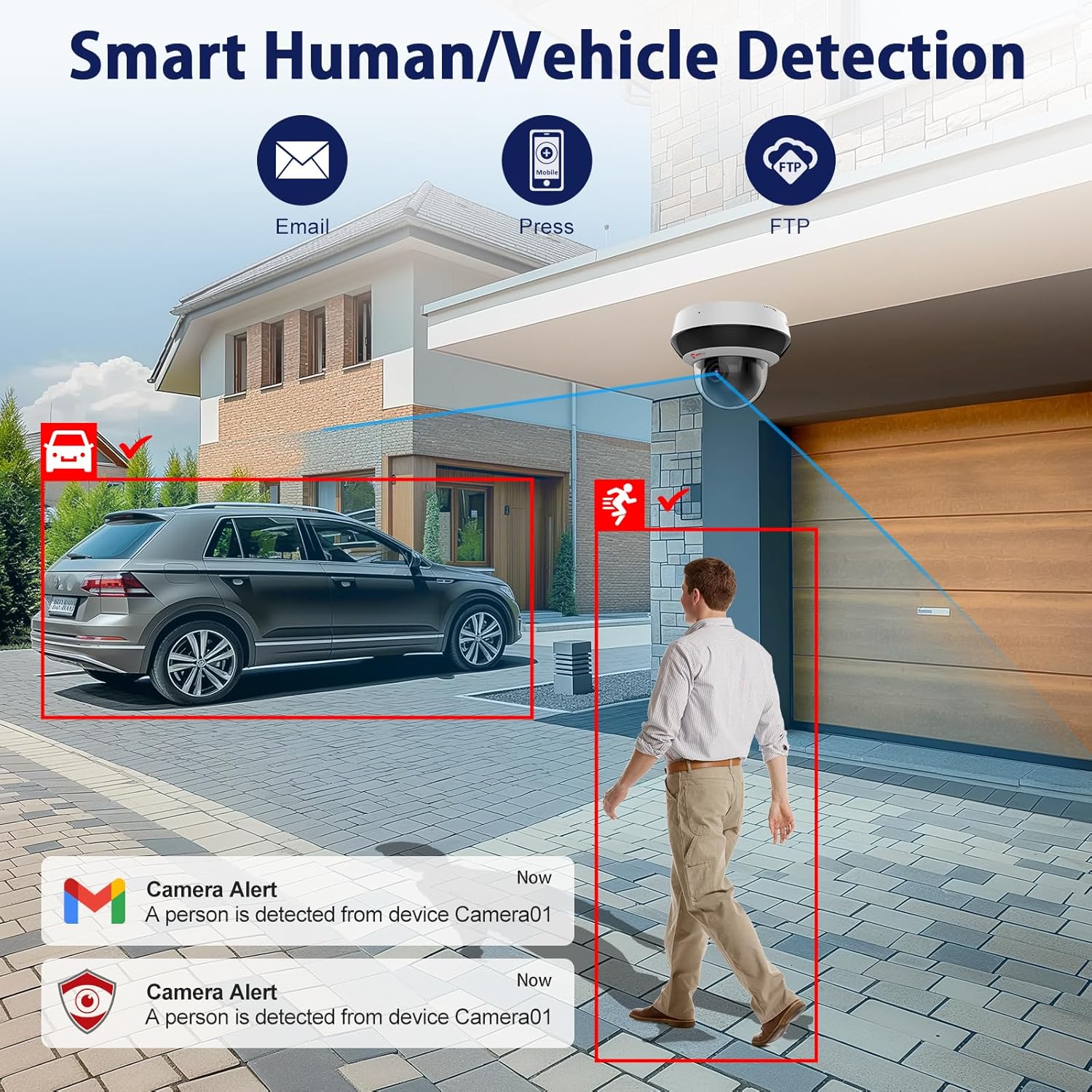 Anpviz 4MP POE PTZ Camera - Outdoor PTZ Speed Dome with 4x Optical