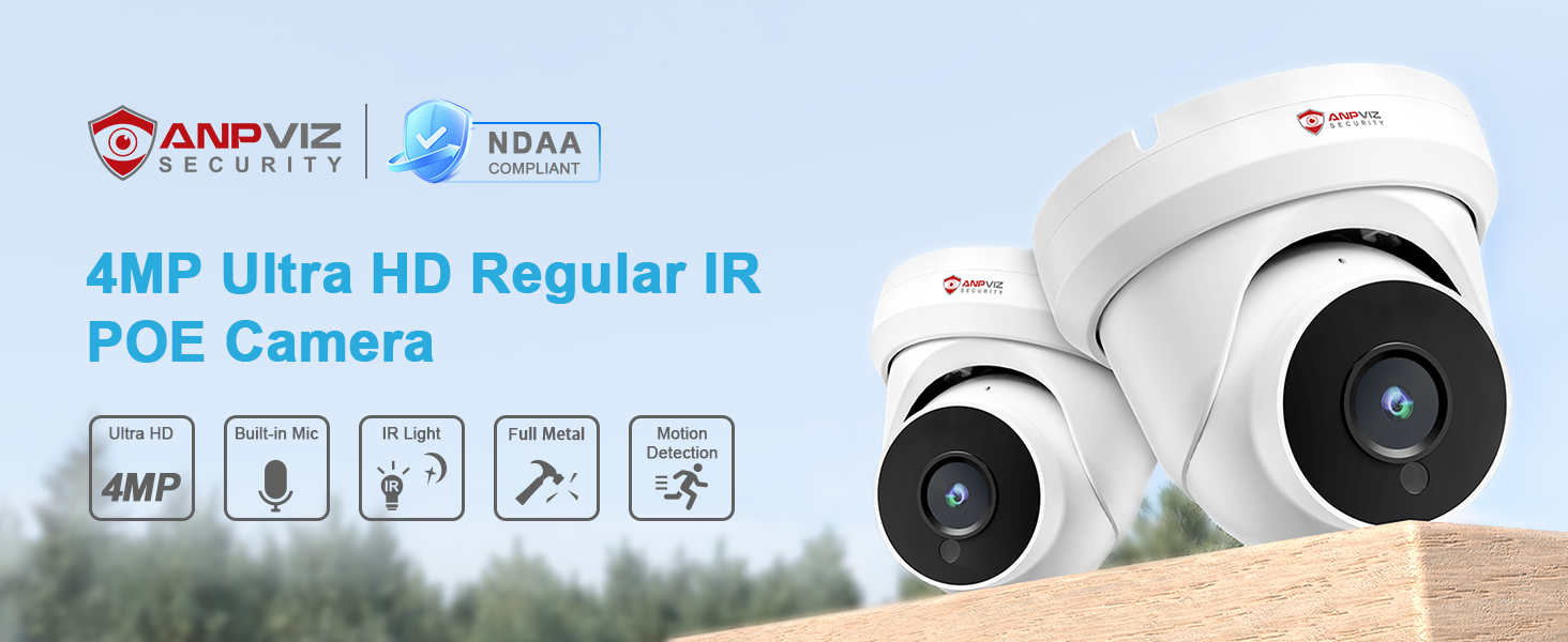 4MP PoE Camera Outdoor Security
