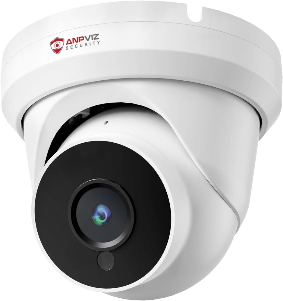 Anpviz 4MP PoE IP Turret Camera with Microphone/Audio, IP Security Camera Outdoor Indoor, Motion Detection, Waterproof IP66, 108° Wide Angle 2.8mm Lens, 24/7 Recording