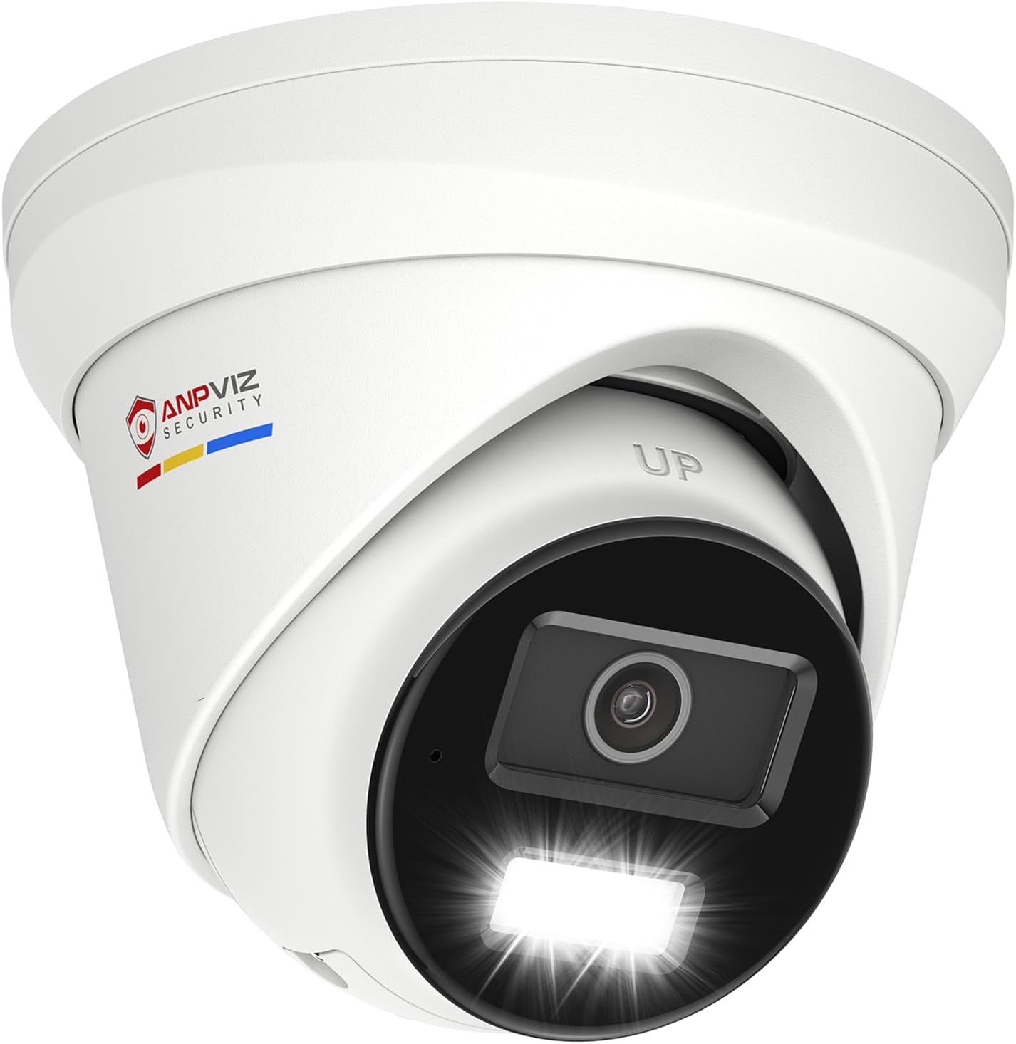 8MP AI Dual-Light Turret Camera,100ft Smart Color Night Vision, Human/Vehicle Detection, IP67 Weatherproof