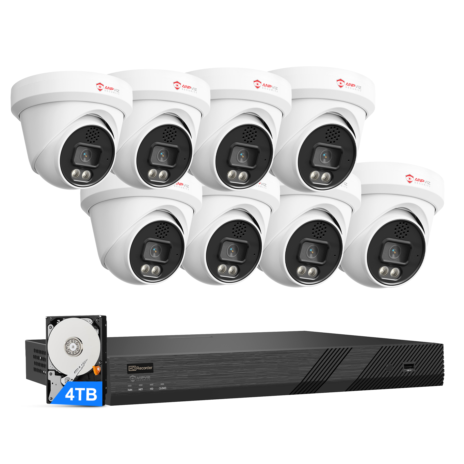 8MP 4K Pro Active Deterrence Turret Kit
