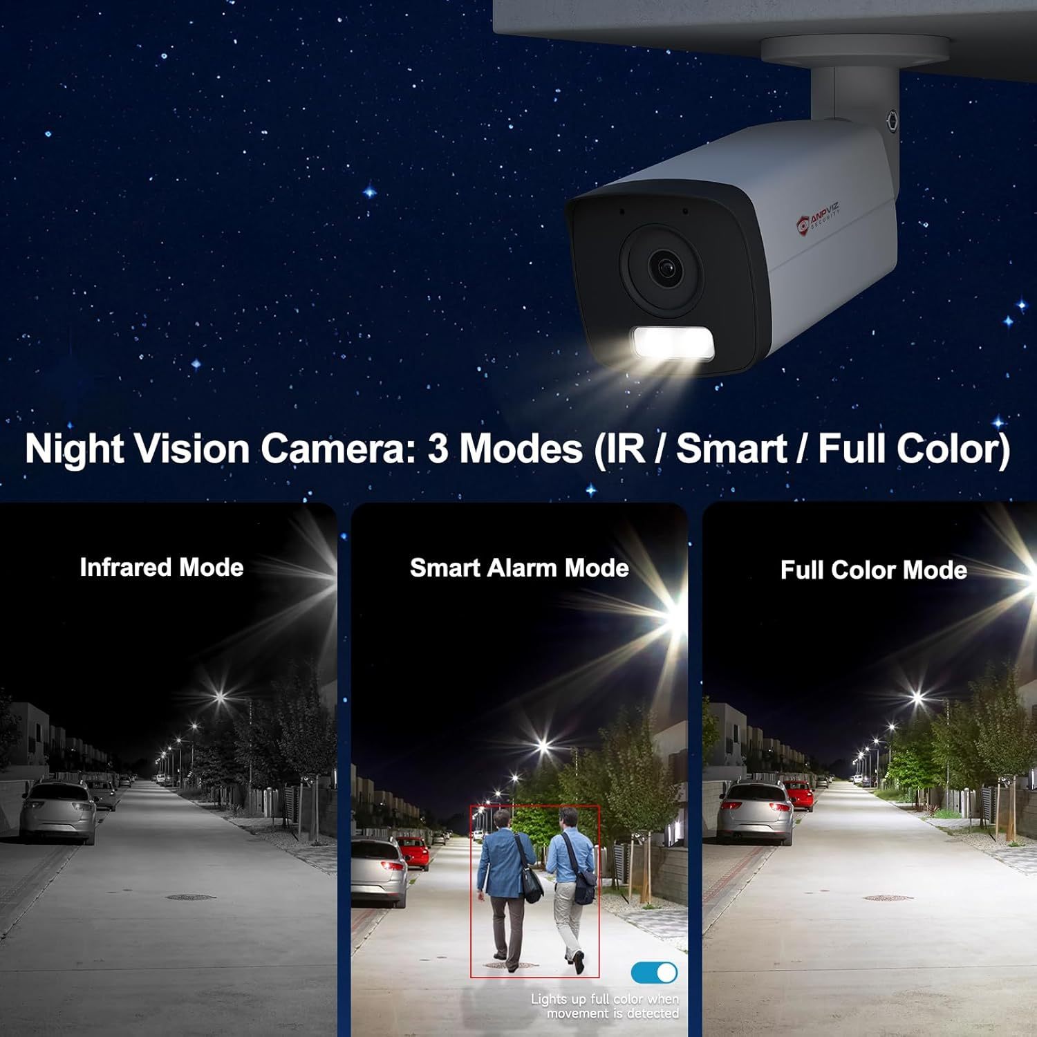 Anpviz 4MP Bullet PoE IP Camera with Smart Dual Light Color Night Vision, Full Metal PoE Security Camera Indoor/Outdoor, AI Human Motion Detection, IP66, Wired, NDAA, IPC-B8A43WD-S (U Series)