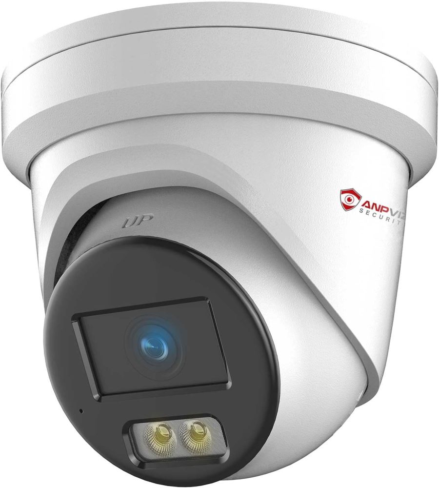 Anpviz Commercial 0.0008Lux@F1.0 Starlight 24/7 Color Night Vision PoE IP Camera Outdoor, Line Crossing Detection, Intrusion Detection, 4MP Human Vehicle Detection, Metal, WDR, IP67, IPC-D3443WD-SV