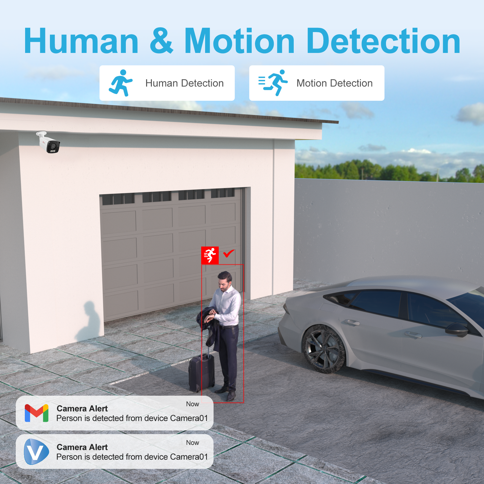 Anpviz 4/6/8MP Dual Light Bullet Camera Built-in Microphone/Audio Motion Detection Outdoor IP Camera IP66 H265 Micro SD Card Slot Videolink