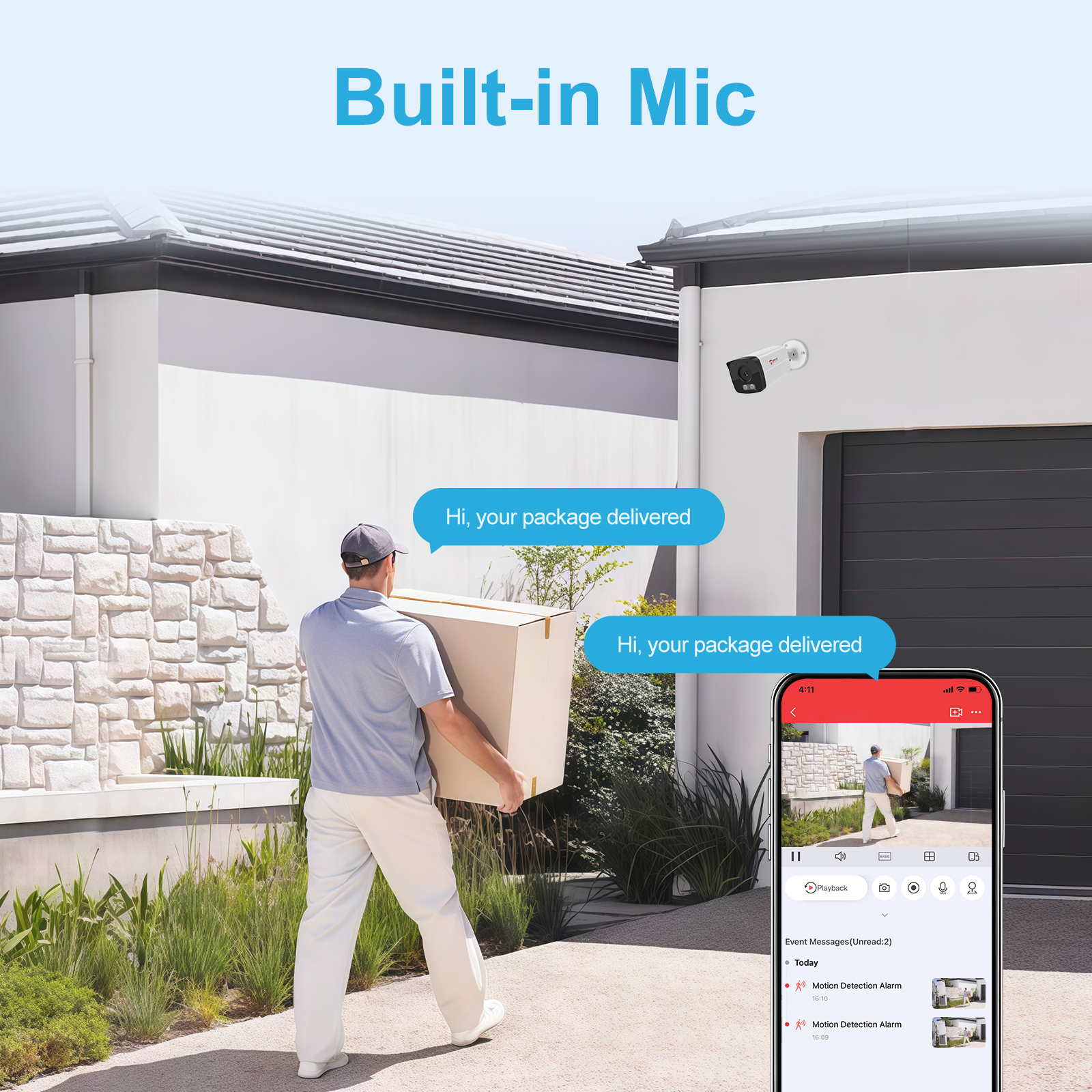 Anpviz 4/6/8MP Dual Light Bullet Camera Built-in Microphone/Audio Motion Detection Outdoor IP Camera IP66 H265 Micro SD Card Slot Videolink