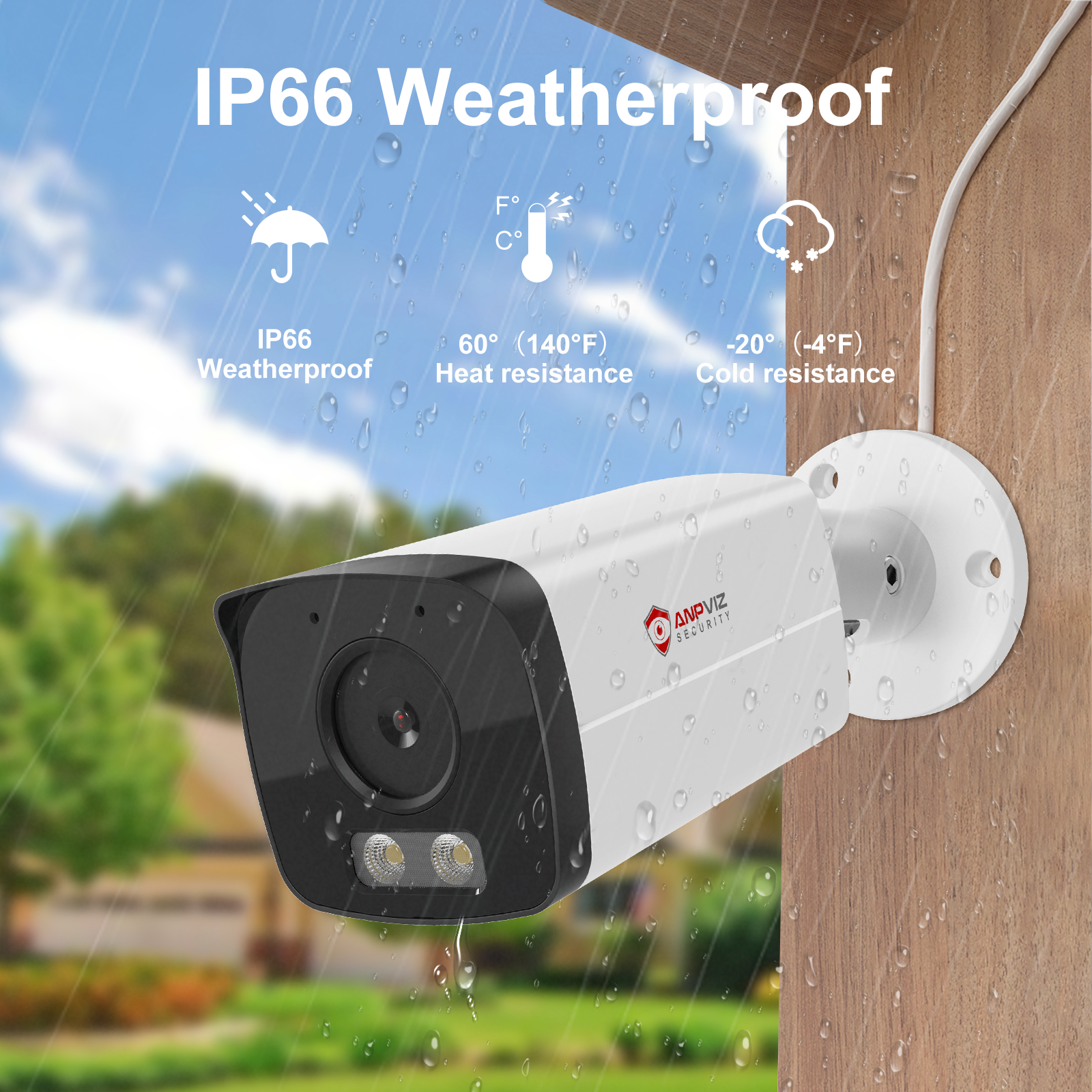 Anpviz 4/6/8MP Dual Light Bullet Camera Built-in Microphone/Audio Motion Detection Outdoor IP Camera IP66 H265 Micro SD Card Slot Videolink