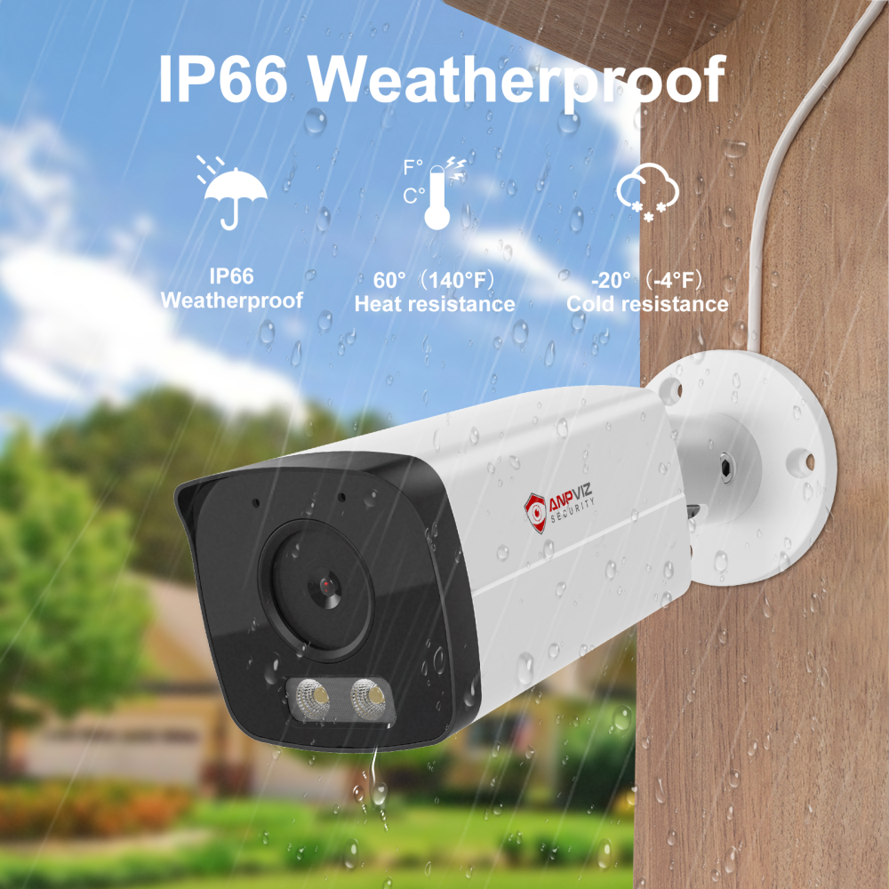 Anpviz 4/6/8MP Dual Light Bullet Camera Built-in Microphone/Audio Motion Detection Outdoor IP Camera IP66 H265 Micro SD Card Slot Videolink